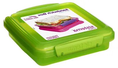 Produktbild von Sandwichbox 450 ml in den Farben: pink, grün, blau