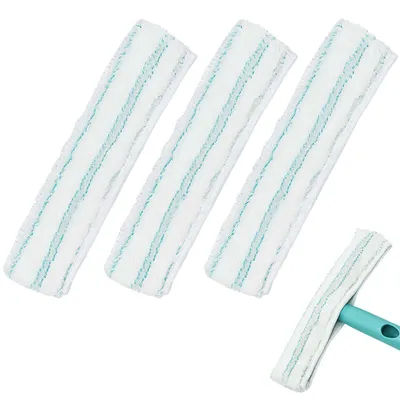 Produktbild von Set mit 3 Mikrofaser-Ersatzbezügen für Fensterabzieher, streifenfreie Fensterreinigung, geeignet für Keramikfliesen, Spiegel und Fenster