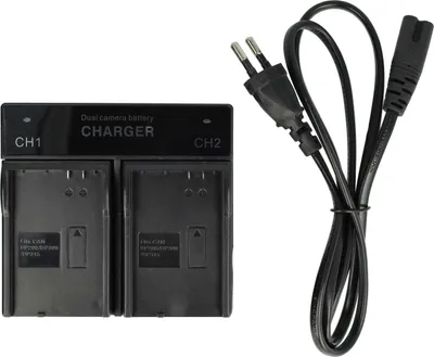 Produktbild von vhbw Dual Ladegerät kompatibel mit Canon MVX1s, HR10, MVX450, MVX460 Kamera - Ladeschale, Stromkabel Ladeanzeige