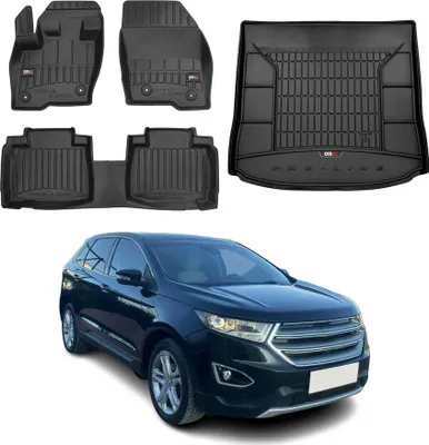 Zdjęcie produktu dla Zestaw dywaników i bagażnika do Ford Edge 2014-2022 TPE czarny