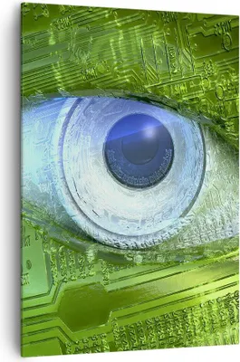 Produktbild von Bild auf Leinwand - Leinwandbild - Einteilig - Computergrafik Abstraktion Prozessor - 70x100cm - Wand Bild - Wandbilder - Leinwanddruck - Wanddekoration - Leinwand bilder - Wandbild - PA70x100-0333