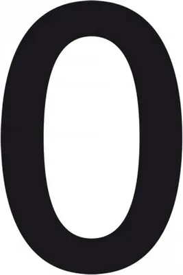 Produktbild von Aufkleber I Stanzzahl 0, wasserfest, schwarz, Folie, selbstklebend, Schrifthö...