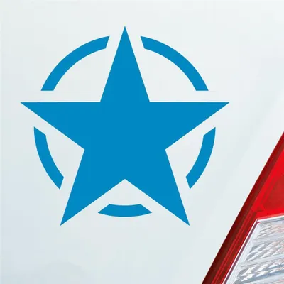 Produktbild von Auto Aufkleber US Army Stern USA Amerika America 10,2x9,7 cm Hellblau Sticker Heckscheibenaufkleber