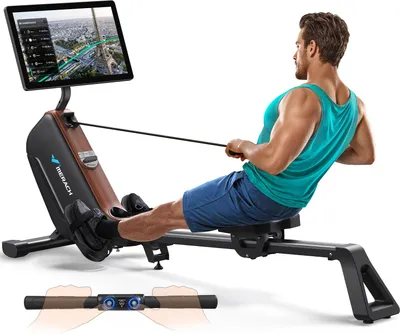 Produktbild von Rudergerät für Zuhause, leises Fitnessgerät mit 16 Widerstandsstufen, HD-Display, automatischer Magnetwiderstand, einfache Montage, bis 158 kg
