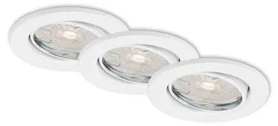 Immagine prodotto di Lampade da incasso a LED set da 3 GU10 dimmerabili orientabili 5,5 W bianco metallo Briloner