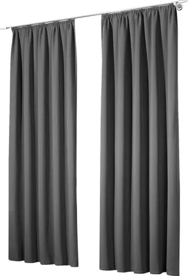 Produktbild von heimtexland ® 2 Stück Thermo Verdunkelungsvorhänge Sonnenschutz Kälteisolierung Verdunkelungsgardinen Kräuselband Vorhang Typ139 Dunkelgrau HxB 245 x 135 cm