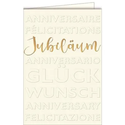 Produktbild von Jubiläumskarte, geprägt, bunt, 11,5 x 17 cm, mit Briefumschlag