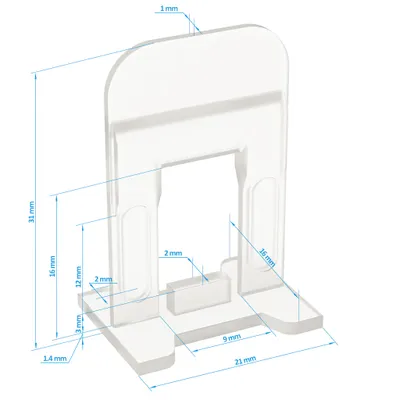 Immagine prodotto di Sistema di livellamento delle piastrelle aiuto alla posa sistema di piani per piastrelle, Set 2, 500 clip, 200 cunei, pinze, 2 mm
