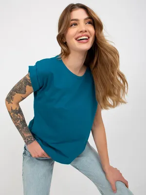Produktbild von Basic Feel Good Kurzarm-T-Shirt für Frauen Akem meer blau XL