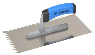Obrázek produktu pro KUBALA - hladítko nerezové 270x130mm šikmé zuby 8mm - dvousložková rukojeť
