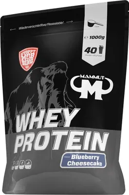 Produktbild von Mammut Nutrition - Whey Protein - 1000 g Zipp-Beutel, 1 x 1000 g Zipp-Beutel, Geschmack: Blueberry Cheesecake