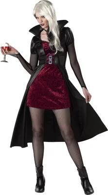 Zdjęcie produktu dla Kostium na Halloween Krwiożercza Wampirzyca w kolorze czarno-bordowym - XL (44/46)