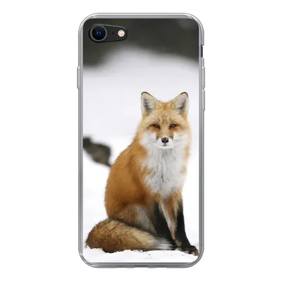 Produktbild von MuchoWow® Handyhülle Schutzhülle Hülle für iPhone 8 Fuchs - Schnee - Winter Silikon Softcase Handy Hülle - Schutzhaube