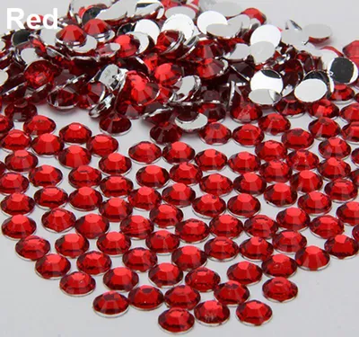 Produktbild von 2000 Stück Harz-Strasssteine mit flacher Rückseite zum Selbermachen, für Handyhüllen, Nagelaufkleber, 2/3/4/5 mm-Rot,5mm