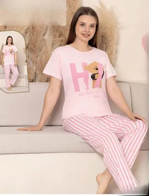 Produktbild von Damen Pyjama Schlafanzug Weiß XL Kurz 2-Teiler Set C-86
