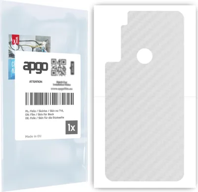 Produktbild von apgo Rückseite Schutzfolie für Motorola One Fusion+ -  Hinten Schutzfolie Carbon Transparent (durchsichtig), Rückseite Folie schützt vor Kratzern und Fingerabdrücken