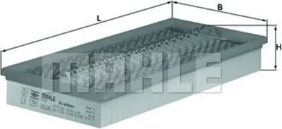 Produktbild von Luftfilter MAHLE LX 1291 passend für MERCEDES-BENZ 190 (W201) Filtereinsatz
