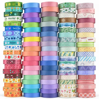 Obrázok produktu pre Sada washi pásky s 100 rolkami, motív: kvety