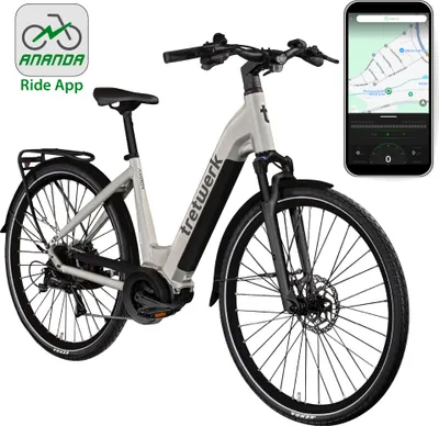Produktbild von Tretwerk Amber E Bike Damen 28 Zoll Elektrofahrrad 155 - 185 cm Hollandrad grau 48 cm