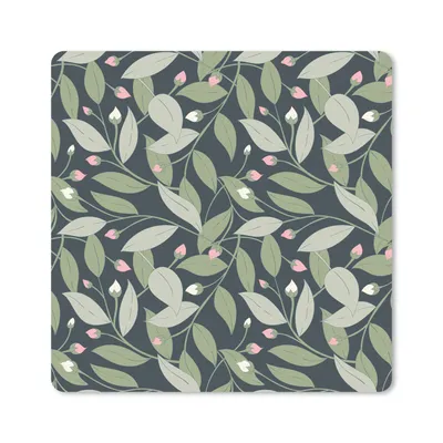 Produktbild von MuchoWow® Mauspad Mousepad Blumen - Blätter - Muster 20x20 cm - Mousepads - Maus Mat - Pad - Mausunterlage - Desk Mat - Bureauartikeln