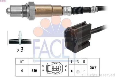 Produktbild von FACET Lambdasonde für MAZDA 3 (BK) vor-Kat Beheizt Planarsonde 650mm 10.8139