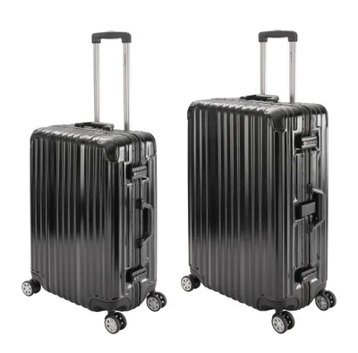 Produktbild von Travelhouse London - 2er Reisekoffer Set M+L - Polycarbonat Hartschale Schwarz
