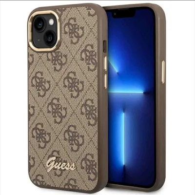Produktbild von Guess GUHCP14MHG4SHW iPhone 14 Plus 6,7  braun / braunes Hartschalenetui 4G Vintage Gold Logo Handyhülle