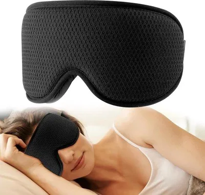 Produktbild von Schlafmaske, 3D-Konturmaske, Blindtuch, blockiert Licht, Schlafmaske, weiches Augenmaske, atmungsaktives Augenschlafschutz mit justierbarer Riemen für Schlafen, Reisen, Yoga