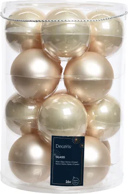 Produktbild von Weihnachtsbaumkugeln Glas Ø 8 cm 16 Stück perle
