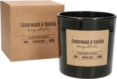 Produktbild von KOTARBAU®  Duftkerze im Glas Kerze mit Holzdocht Cedarwood&Vanilla Geschenke mit Angenehmer Duft Aromatherapie Dekorations-Kerzen