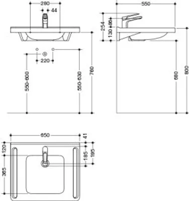 Produktbild von HEWI 950.19.046 Produktset WT u. Armatur,