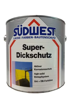 Produktbild von Südwest Super Dickschutz High-Solid Eintofsystem Korrosionsschutz K 55 Farbton Wählbar 2,5 Liter, Südwest :0702 DB-702 Grau