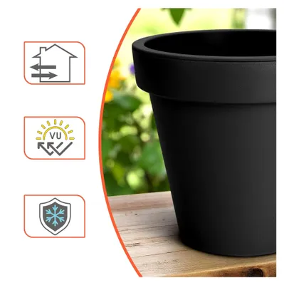 Produktbild von Pflanzkübel aus Kunststoff XXL - 58 cm/anthrazit - runder Blumenkübel für Innen und Außen