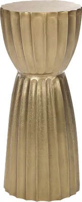 Zdjęcie produktu dla BELIANI Stolik pomocniczy złoty aluminium postarzany 24 x 56 cm stół boczny do salonu nowoczesny design
