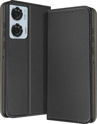 Produktbild von Avizar, Wallet Cover für Motorola Edge 50 Fusion, Kartenfach und Ständer, Schwarz