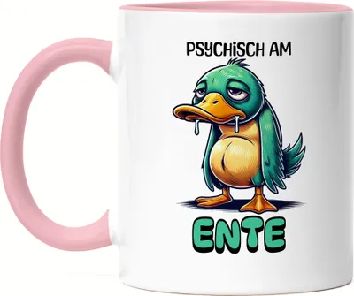 Produktbild von Psychisch am Ente Tasse rosa lustig Humor Ente witziges Geschenk Idee
