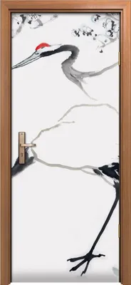 Produktbild von Türposter 80x200 cm Türaufkleber Türtapete Türfolie Klebefolie traditionell japanische Vogel