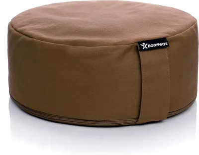 Zdjęcie produktu dla Poduszka do medytacji joga okrągła 31 cm, 13 cm wysoka, wypełnienie z łusek gryki, bawełna, do domu