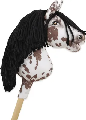 Image de Hobby Horse Premium - Cheval en bois brun avec crinière noire