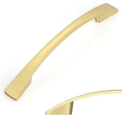 Obrázek produktu pro Uniqoos® Sada 10 kusů úchytek na nábytek, rozteč otvorů 96 mm, kartáčované zlato, zinková slitina – vhodné pro skříně, zásuvky a komody