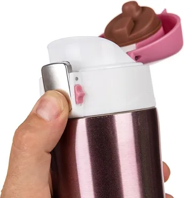Produktbild von Thermobecher, Travel Mug, Edelstahl, verschließbar, Rosa, modern Bodo 0,43l