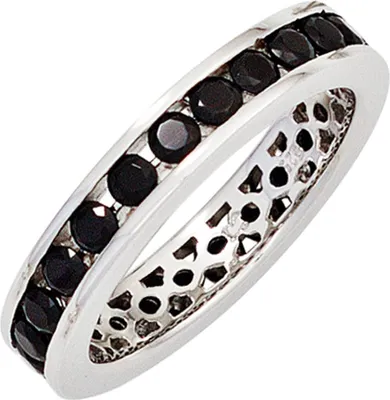 Produktbild von JOBO Damen Ring 925 Sterling Silber rhodiniert Zirkonia schwarz Silberring Größe 56