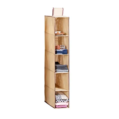 Produktbild von Ordnungshelfer Kleiderschrank Organizer Hängeregal mit 5 Fächern Hängeaufbewahrung Schrankorganizer Hängekorb Schrank Ordnungssystem