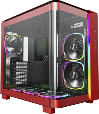 Image de MONTECH KING 95 PRO Midi-Tower, Verre trempé, ARGB - rouge