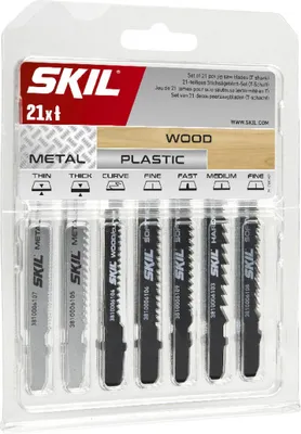 Produktbild von SKIL 21-teiliges Stichsägeblatt-Set für Holz, Metall und Kunststoff 2610S00920