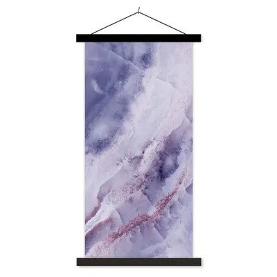 Produktbild von MuchoWow® Textilposter Naturstein - Lila - Edelsteine und Mineralien 90x180 cm mit schwarzem Rahmen - Dekoration Wohnzimmer