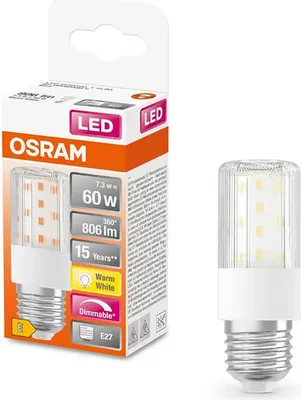 Produktbild von OSR LED Special T Slim 7,3-60W/827 806lm E27 Stabform dimmbar 320° 32x90mm EEK E