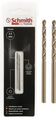 Productafbeelding van SCHMITH: Cobaltboor, spiraalboor, boor, roestvrijstalen boor, metaalboor, cobalt, 2,5mm, set