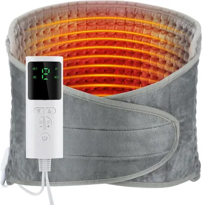 Produktbild von Elektrische Heizmatte – Wärmekissen – Körperwärme – Weiches Kristallvelours – 30 x 126 cm – Grau