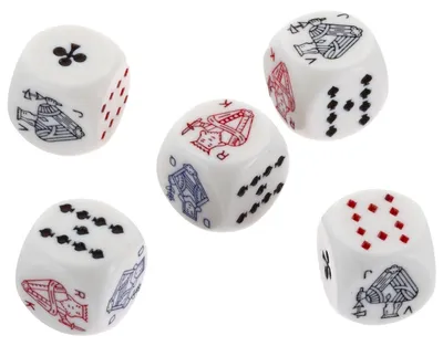 Zdjęcie produktu dla Kości do pokera - Kości do gry w kości poker - Od 16 mm - Zestaw 5 sztuk - Od 6 lat